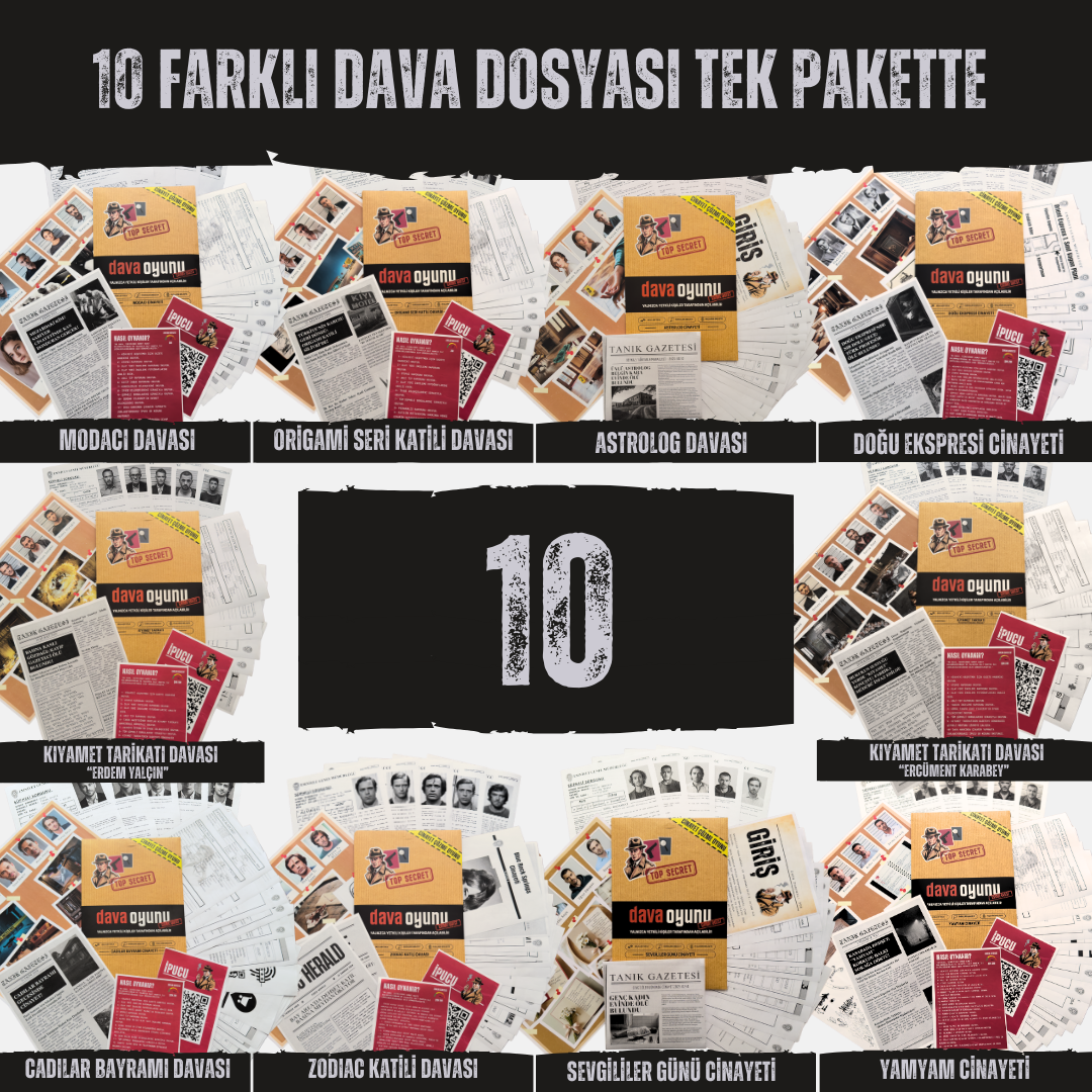 10 FARKLI DAVA DOSYASI TEK PAKETTE "10'LU PAKET"